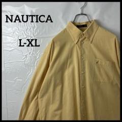 長袖シャツ　NAUTICAノーティカ　イエロー黄色　刺繍ロゴ　ヴィンテージ90s