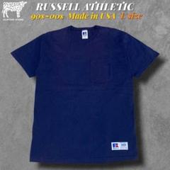 90s00s ラッセルアスレティック　無地ポケットTシャツ　実寸M~L USA製