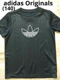 (140) adidas Originals Tシャツ 半袖 黒 トレフォイル
