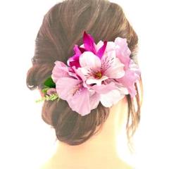 フラダンス髪飾り ヘアクリップ ハイビスカス ピンク - メルカリ