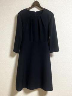 ニトリ N + ライトダブルクロスワンピース　Sサイズ ネイビー　膝丈ワンピース