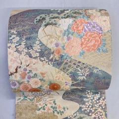 O0732 美品 逸品 上品 光琳 観世水 小家 袋帯 O0732 美品 逸品 上品 光琳 観世水 小家 袋帯