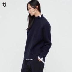 UNIQLO - 新品タグ付き＋J プレミアムラムケーブルハイネックセーター　ネイビーXL ユニクロ公式 | プレミアムラムケーブルハイネックセーター（長袖）