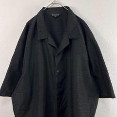 USA古着 visivo ポリ シャツ 黒 オープンカラーシャツ 開襟シャツ
