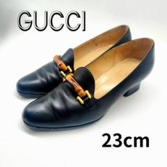 グッチ // バンブー ホースビット パンプス ローファー 23cm 黒