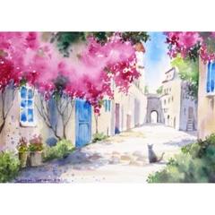ぷうあさま専用（原画）夏の花火【A5サイズ／水彩画／#2433】 Nさま専用（原画）干支絵画 春の富士山と「巳」の風景3【SM