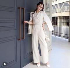 【美品】 PARTY オールインワン ブラック ケープ風 門りょう ROYAL PARTY - 美品！現行品！ ベルト付きケープ風