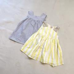 キッズ　子ども　ワンピース　女の子　ノンスリーブワンピース　フレア　ストライプ