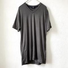 EPOCA UOMO　VネックTシャツ　ビジューロゴ　グレー系　無地