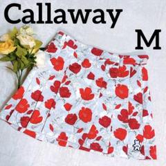 Callaway 花柄ミニスカート　ベア　プリーツ　ゴルフ　レディース M