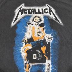 限定セールXL★USA製METALLICA★ライトニングTシャツ墨黒★電気椅子のサムネイル