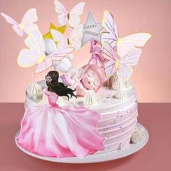 デコレーションケーキ飾り 妖精 蝶 ピンク 飾り 誕生日 お祝い