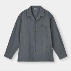 美品✨️【GU】開襟 シャツ グレー 羽織り 薄手 メンズ （L）