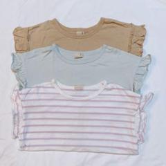 プティマイン フリル付きコットンTシャツ3枚セット 110cm