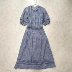 PINK HOUSE ロングワンピース フリル レース リボン ピンタック