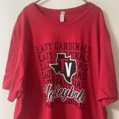 90sヴィンテージ ユニセックス赤レッドtシャツ メンズ海外古着3Lキャンバス
