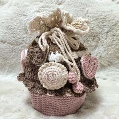 ハンドメイド　かぎ針編み　巾着袋　小物入れ