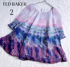 【テッドベイカー】美品✨プリーツ ブラウス グラデーション フラワー 花