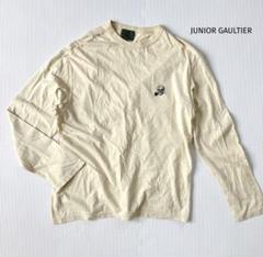 ジュニアゴルチエ ロングTシャツ【48】ドクロ 刺繍 イエローベージュ