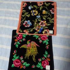 ③FEILER 刺繍ハンカチ 花柄と鳥 - メルカリ