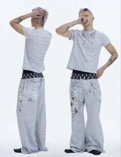 DND4DES digital print sweat pants y2k