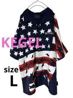 【Kegel 】アメリカ国旗デザイン シャツ　Lサイズ