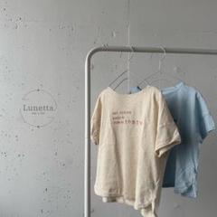 韓国子供服 ヴィンテージ風プリントTシャツ／くすみカラー2色展開