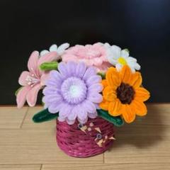 モールフラワー花束　金魚かご付き　枯れない花