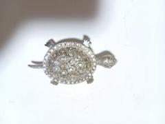 最終特価品 カメ/亀 ブローチ兼用 2WAY ダイヤモンド 計0.11ct