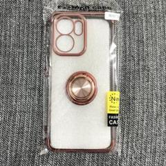 OPPO Reno13A ケース TPU リング 透明 ローズゴールド