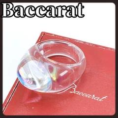 Baccarat(バカラ) クリスタルガラスリング (クリア/レッド)約15号 Baccarat バカラ プレーン クリア クリスタルガラス リング 指輪