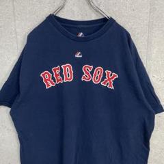 マジェスティック　MLB レッドソックス　チームロゴプリントTシャツXL