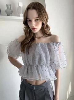 eimy istoire パールスタッズオフショルトップス　スカート エイミーイストワール eimy istoire パールスタッズオフショル