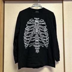 スカルプリント 黒 ロングスリーブカットソー
