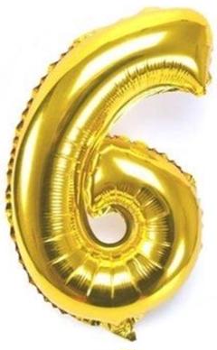 数字バルーン ６ゴールド 誕生日 ウェディング パーティー 40cm