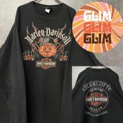 US古着◆ハーレーダビッドソン 長袖Tシャツ アニマルプリント ロゴ