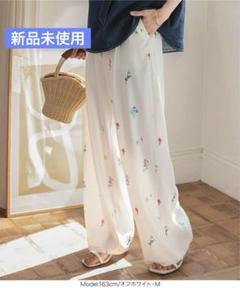 神戸レタス　総柄プリントワイドタックパンツ [M4225] 花柄　フラワー