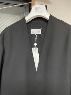 MAISON MARGIELA フランネルウールノーカラージャケット48 メゾンマルジェラのウールフランネル ノーカラージャケット