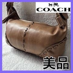 COACH コーチ ハーフムーン ワンショルダーハンドバッグ アクセサリーポーチ 良品】COACH コーチ ショルダー ハンドバッグ ハーフムーン