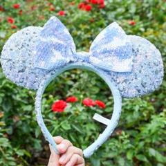 【日本未発売】ディズニー カチューシャ スパンコール 水色 ベロア ディズニー カチューシャ スパンコール 水色 - メルカリ
