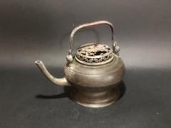 古美術 中国清時代 珍品 古銅 銅製 龍 象嵌 蓋 手炉 香炉 唐物 時代物