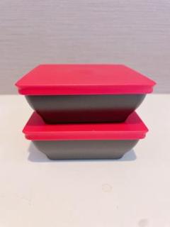 Tupperware タッパーウェア 重ねうつわスクエアS 二個セット赤
