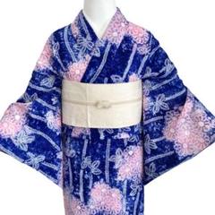 ✨ 新商品 【 有松絞り 】身丈149.4cm 藍色 大輪 模様 絞り 411 ✨ 新商品 【 有松絞り 】身丈149.4cm 藍色 大輪 模様 絞り 411