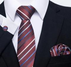 3点セット ネクタイ チーフ カフスボタン ビジネス 結婚式 入社式 BR④