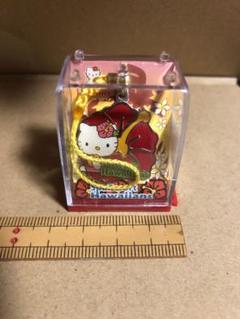 ハワイアンズ　キティ　コラボ　キーホルダー　ハイビスカス　ケース付き　根付