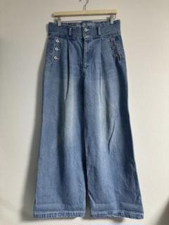 80s US NAVY 巻きパン 濃紺 36R フレアデニム 33W)80s US NAVY ネイビーデニム フレアパンツ - Fuji Bird