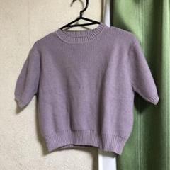 グレイルラベンダー 半袖ニット Lサイズ
