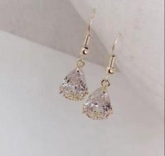 ピアス レディース k14 ゴールド クリスタル