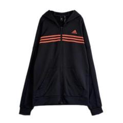 adidas　トラックジャケット　ジャージ　Oサイズ　ワンポイント　フーディ