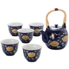 たち吉 瑠璃唐草 茶器 急須 湯呑 セット 新品 未使用